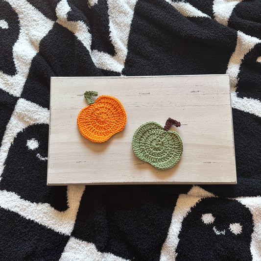 Crocheted Pumpkin Coaster