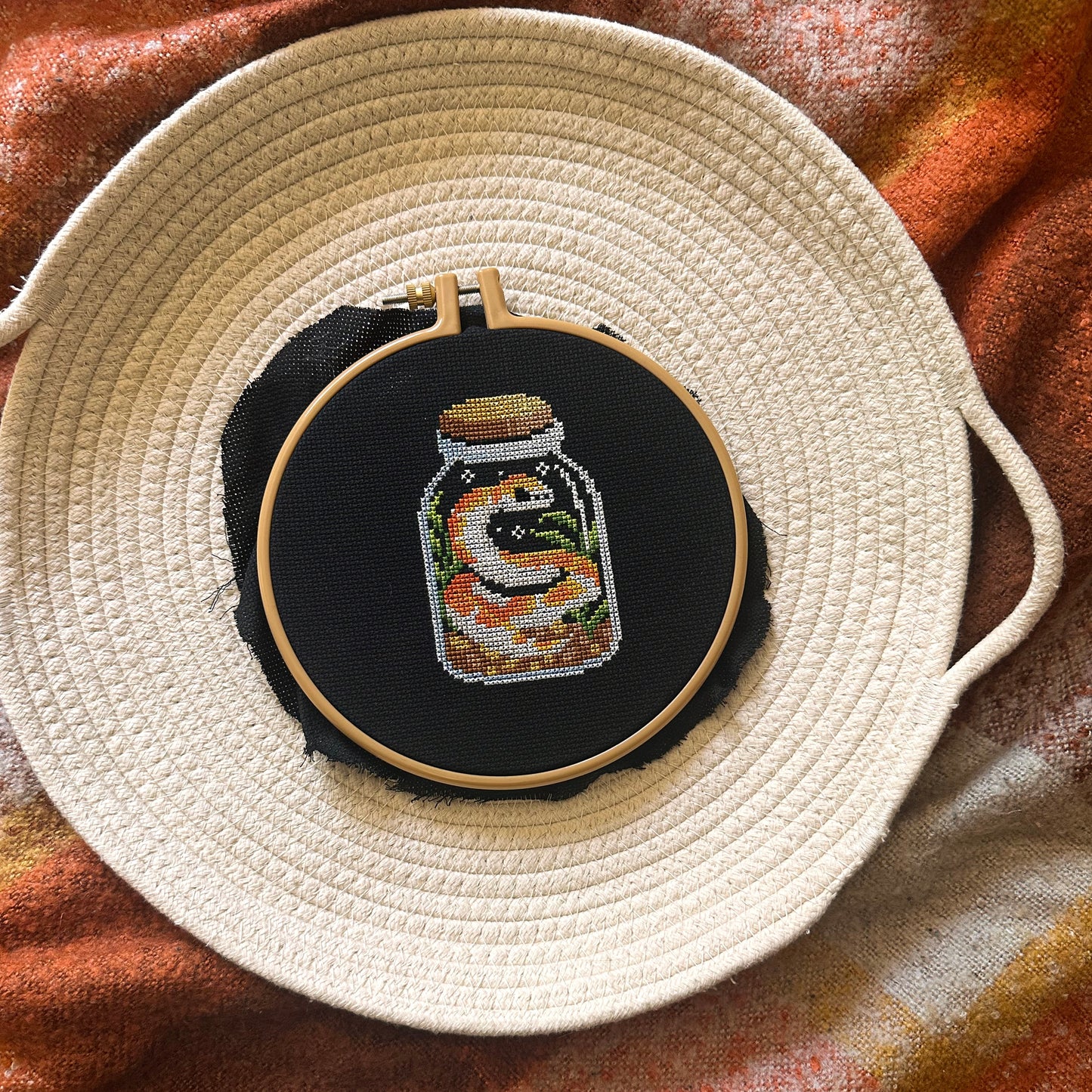 Snake in a Jar Cross-stitch
